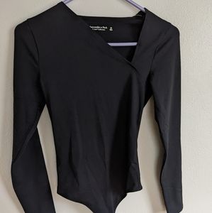 Abercrombie & Fitch Black Asymmetrical Bodysuit